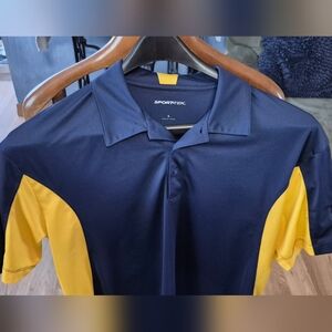 SPAM Men's Navy and Yellow Polo Shirt